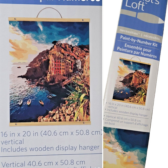 NEW Artists Loft Paint By Number Kit Challenging Italian Seaside Villas 16x20 - Picture 1 of 8